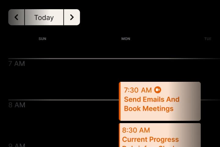Scheduled Tasks calendar